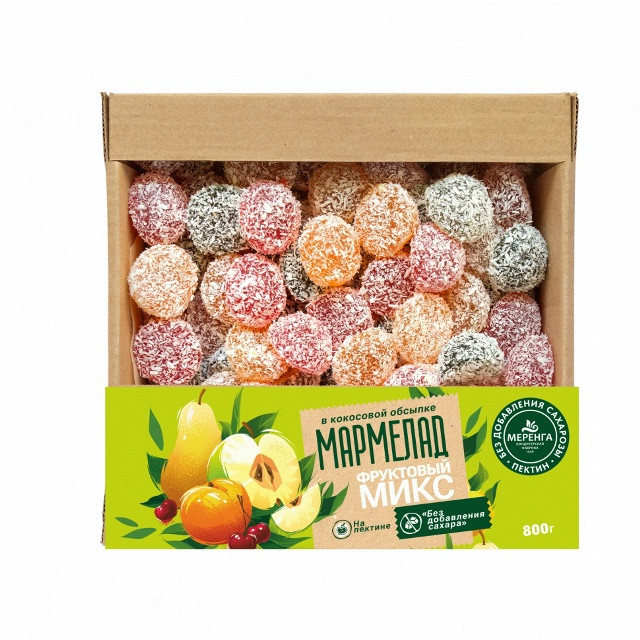  Меренга Мармелад в кокосовой обсыпке Фруктовый микс , 800г     в Махачкале