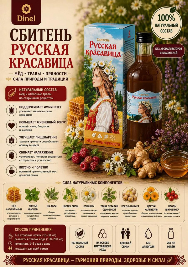 №3 Сбитень Русская красавица, 250мл в Махачкале